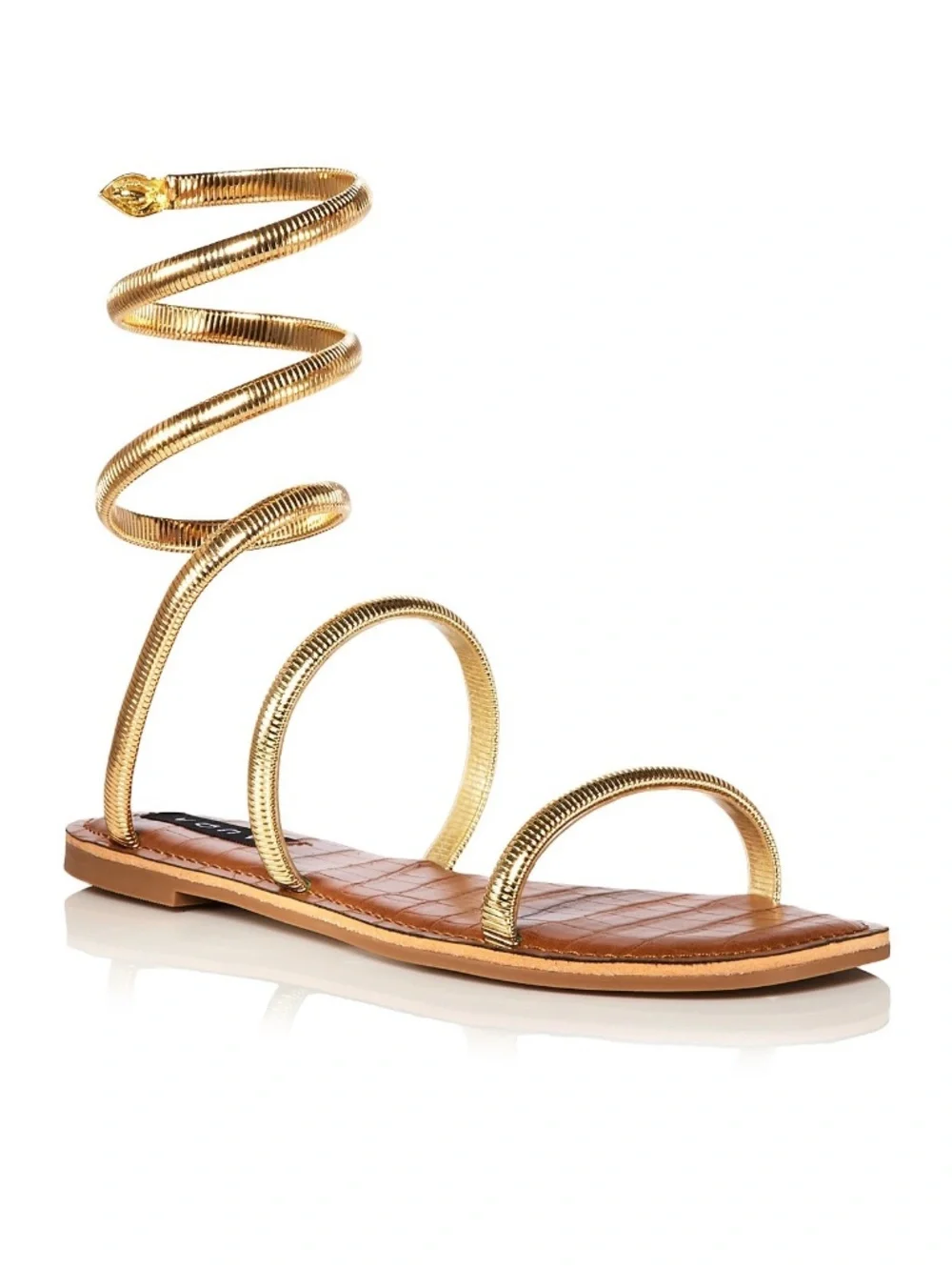 NEW  AQUA Essa Strappy Sandals Gold Metallic Flat Sandals –  Size:6